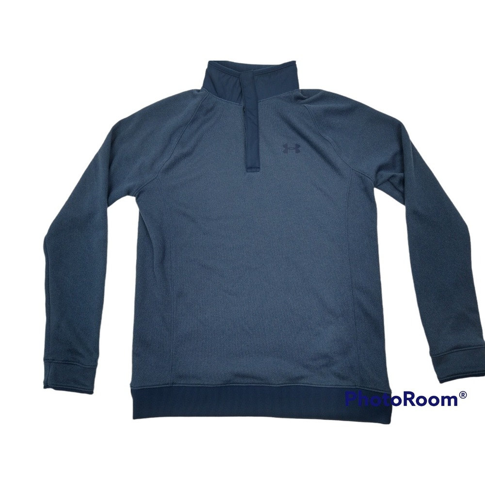 Under Armour Cold Gear Youth XL Pullover Quarter Snap Sweater Blue